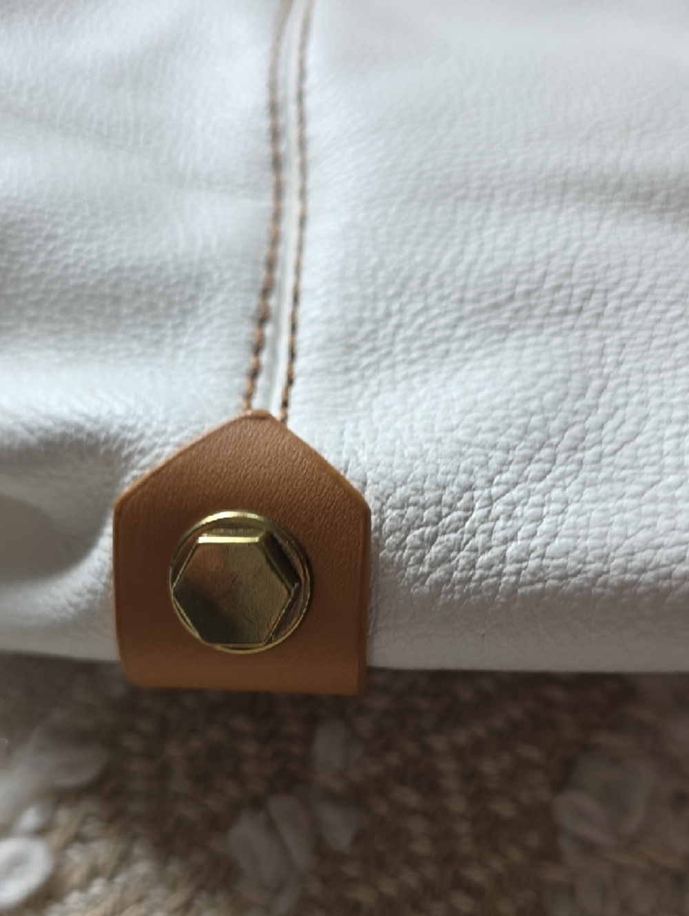 orYANY White, Taupe and Tan Leather Shoulder Bag - Picture 6 of 15